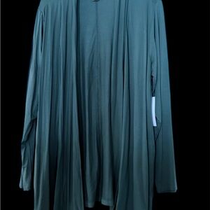 Liz Claiborne Green Open Front Cardigan XL